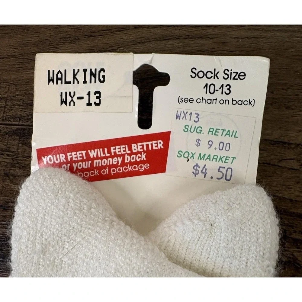 Thorlo Padds Walking Imperfect White Men's Socks Size 10-13 Large